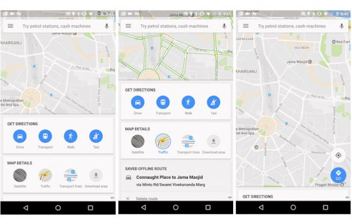 Google Maps' new home screen for Android in India Google Maps' new home screen for Android in India