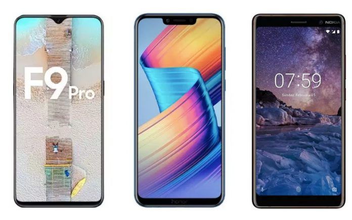 Oppo F9 Pro, Honor Play, Nokia 7 Plus