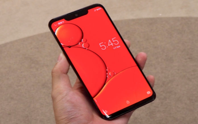 Sharp Aquos Zero curved edges notch display OLED