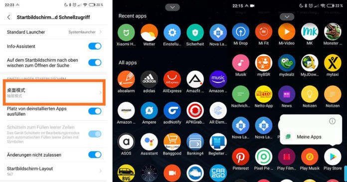 MIUI launcher app drawer MIUI Launcher