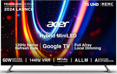 Acer M Series AR75UDMGR2885AT 75 inch UHD Smart QLED Mini LED TV