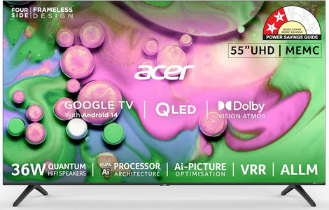 Acer V Pro AR55QDQGR2851AD 55 inch UHD Smart QLED TV