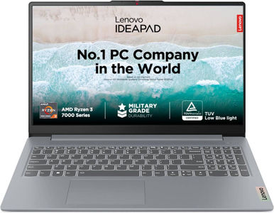 Lenovo IdeaPad Slim 3 15AMN8 (82XQ00MDIN) Laptop (15.6 Inch | AMD Quad Core Ryzen 3 | 8 GB | Windows 11 | 512 GB SSD)