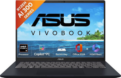ASUS VivoBook 14 M1407KA-LY132WS Laptop (14 Inch | AMD Quad Core Ryzen AI 5 | 16 GB | Windows 11 | 512 GB SSD)