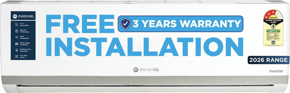 Motorola 103IPG26WMRS 1 Ton 3 Star  Air Conditioners AC