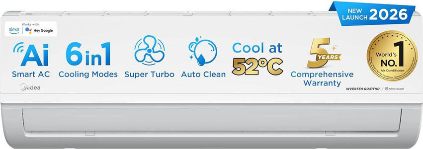Midea MAI12SR5R36W0 1 Ton 5 Star Inverter Split AC