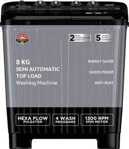 Acer 8 Kg Semi Automatic Top Load Washing Machine (AR80SAMBGL124D)