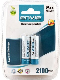 Envie 2x AA 2100mAh Ni-MH Rechargeable Batteries Price in India