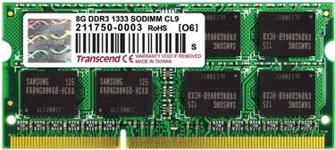 Transcend (TS1GSK64W6H) DDR3 8GB Laptop RAM