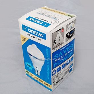 Oreva 6W Sensor Auto On-Off LED Bulb Lamp (White)