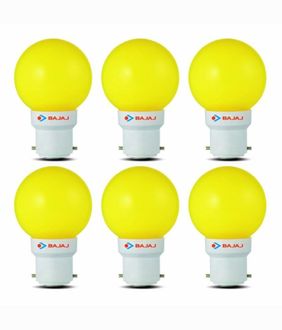 Bajaj 0.5W LED Bulbs (Yellow, Pack of 6) Price in India