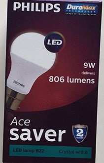 Philips Ace Saver 9W LED Bulb (Crystal White and Cool Day Light)