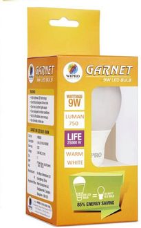 Wipro 9W Garnet LED Bulb (Warm White)