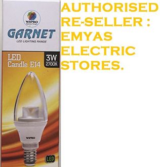 Wipro 3W Garnet E14 Cap LED Candle Bulb