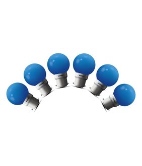 Wipro 0.5W LED Deco Bulb (Blue, Pack of 6)