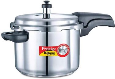 Prestige Deluxe Alpha Stainless Steel 6.5 L Pressure Cooker (Induction Bottom, Outer Lid)