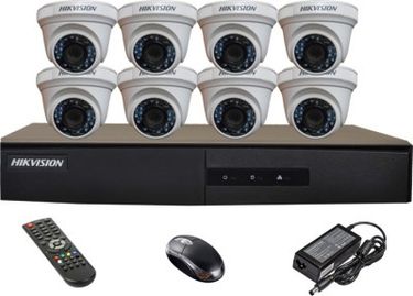Hikvision DS-7208HGHI-E1 8CH Dvr, 8(DS-2CE56C2T-IRP) Dome Cameras(With Remote,Mouse,Adapter )