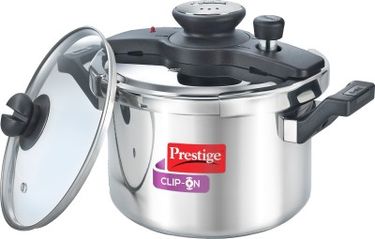 Prestige 25645 Stainless Steel 5 L Pressure Cooker (Induction Bottom,Outer Lid)