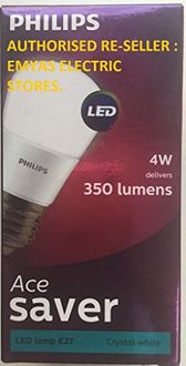 Philips Ace Saver 4W E27 350L LED Bulbs (Warm White)