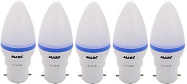 MARC ECO Lighting 0.5 W B22 Blue LED Night Lamp (Pack of 5)