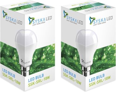 Syska SSK-SRL 18W B22 LED Bulb (Cool Day Light, Pack Of 2) Price in India