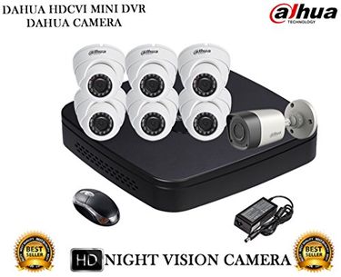 Dahua DH-HCVR4108C-S2 8CH Dvr, 6(DH-HAC-HDW1000RP-0360B) Dome, 1(DA-HAC-HFW1000RP-0360B) Bullet Camera (With Mouse)