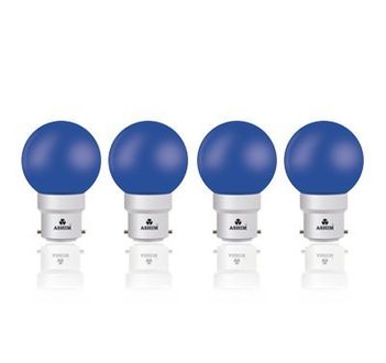 Ashim 0.5W B22 LED Bulb (Blue, Pack Of 4)