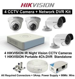 Hikvision DS-7104HGHI-F1 4CH Dvr, 2(DS-2CE56COT-IR) Dome, 2(DS-2CE16COT-IR ) Bullet Cameras (With Accessoires)