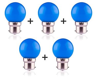 Ecosaver 0.5W B22 LED Bulb (Blue, Pack of 5)