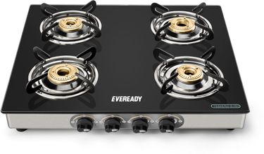 Eveready GS TGC4B SS 4B Glass Top Gas Cooktop Price in India