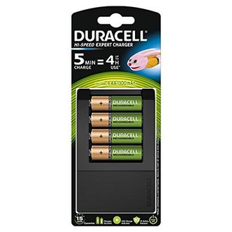 Duracell Ultra Fast CEF15UK Battery Charger (With 4 AA 1300mah Batteries)
