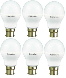 Crompton 9W B22 Round LED Bulb (White, Pack of 6)