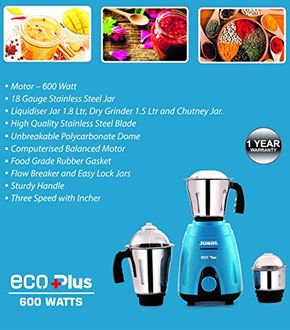 Jusal Eco Plus 600W Mixer Grinder (3 Jars) Price in India