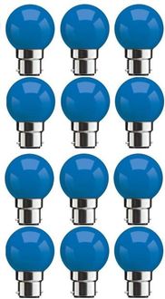 Syska 0.5W Standard B22 45L LED Bulb (Blue,Pack of 12)