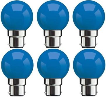 Syska 0.5 W Standard B22 45L LED Bulb (Blue,Pack of 6)
