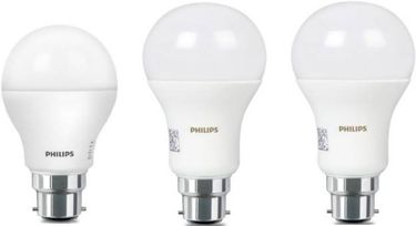 Philips Stellar Bright 9W(1pc),16W(2pc) Standard B22 825L 1425L LED Bulb (White,Pack of 3)