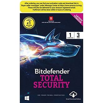 Bitdefender Total Security 2017 1 PC 3 Year Antivirus (Key)