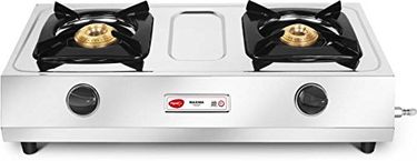 Pigeon Maxima Stainless Steel Manual Gas Cooktop (2 Burner)