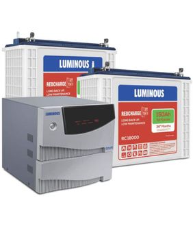 Luminous Cruze 2KVA Sine Wave Inverter With RC-18000 150Ah Batteries (Pack of 2) Price in India