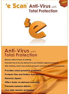 eScan Antivirus with Total Protection 1 PC 1 Year (Key Only )