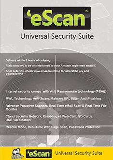 eScan Universal Security Suite 5 PC 1 Year Antivirus (Key Only)