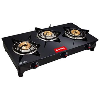 Baltra Glimmer BGS 149 Glass Top 3 Burner Gas Cooktop Price in India