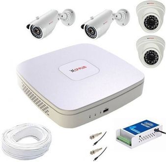 CP PLUS 4Ch DVR, 2 Bullet CP-USC-TA10L2-0360, 2 Dome CP-USC-DA10L2-0360 Home Security Camera (with Accessories)