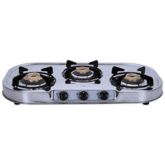 Elica INOX 753 SS 3 Burner Stainless Steel Gas Stove Price in India