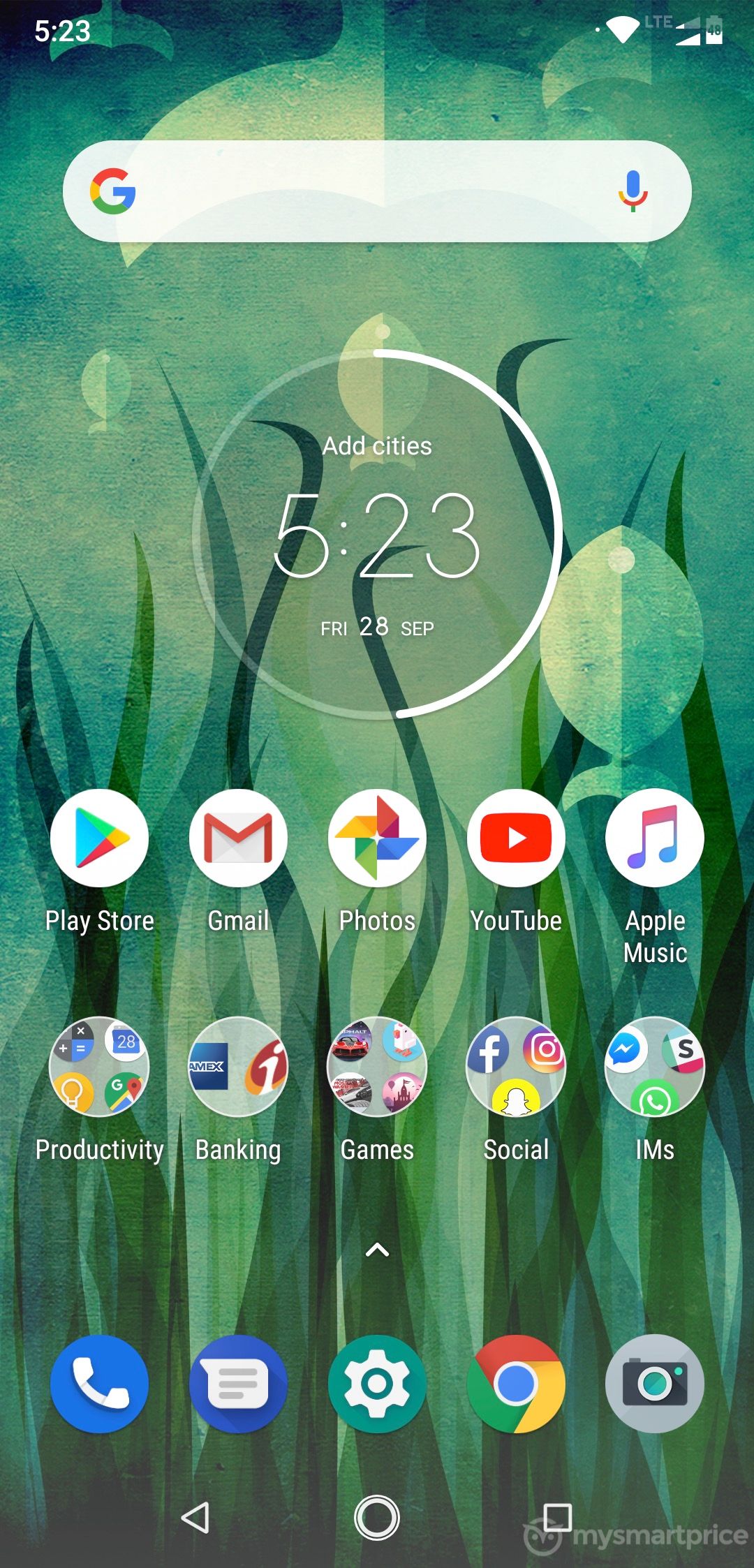 Motorola One Power UI Design (Homescreen)