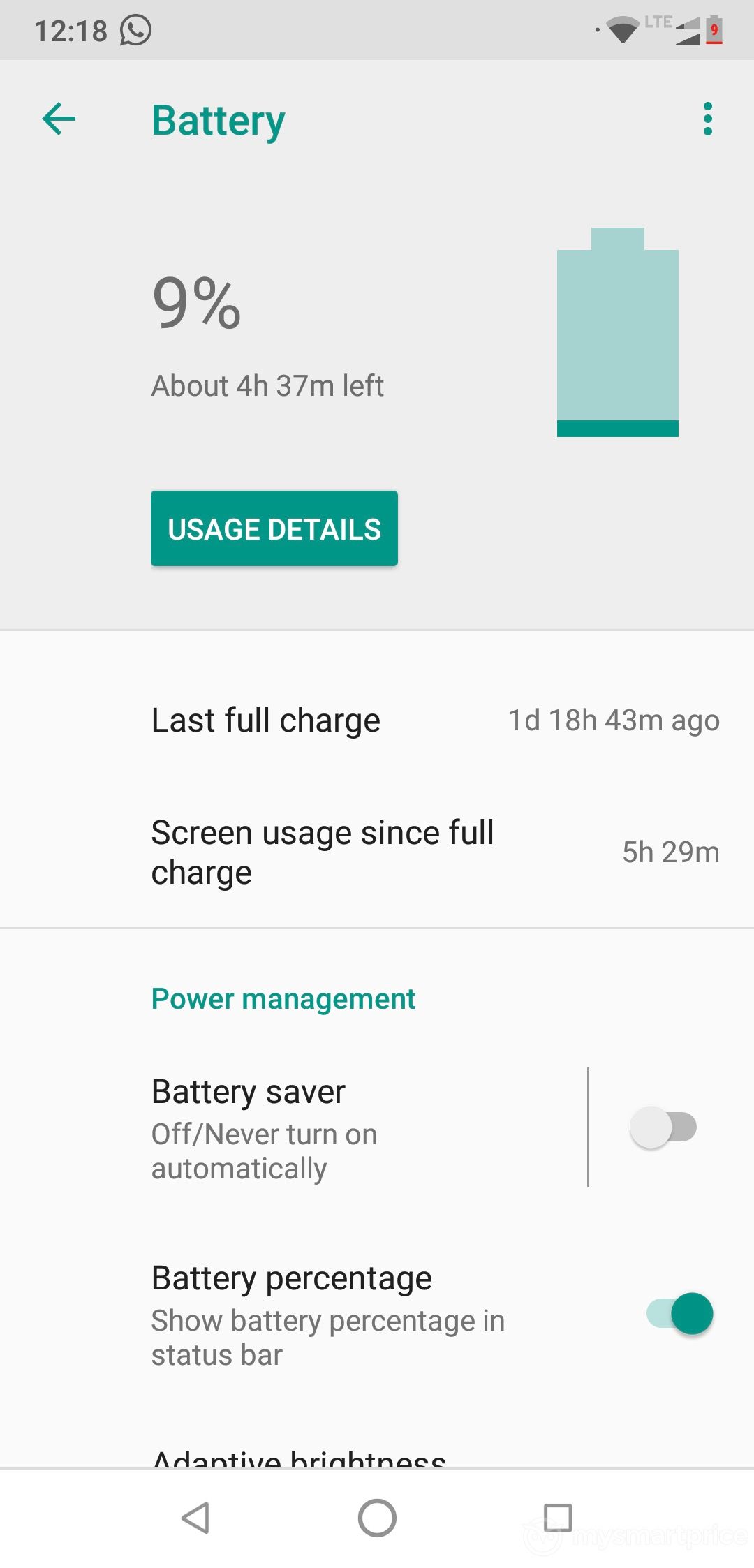 Motorola Moto One Power Battery Life Screenshot 04