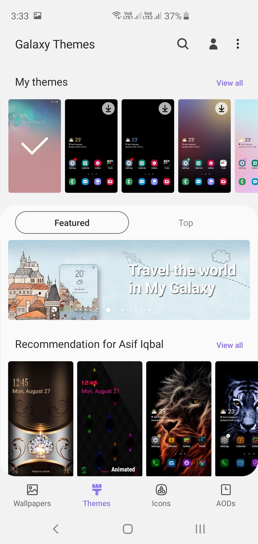 Samsung Galaxy S10+ AOD, Icons, Themes, Wallpapers Customization