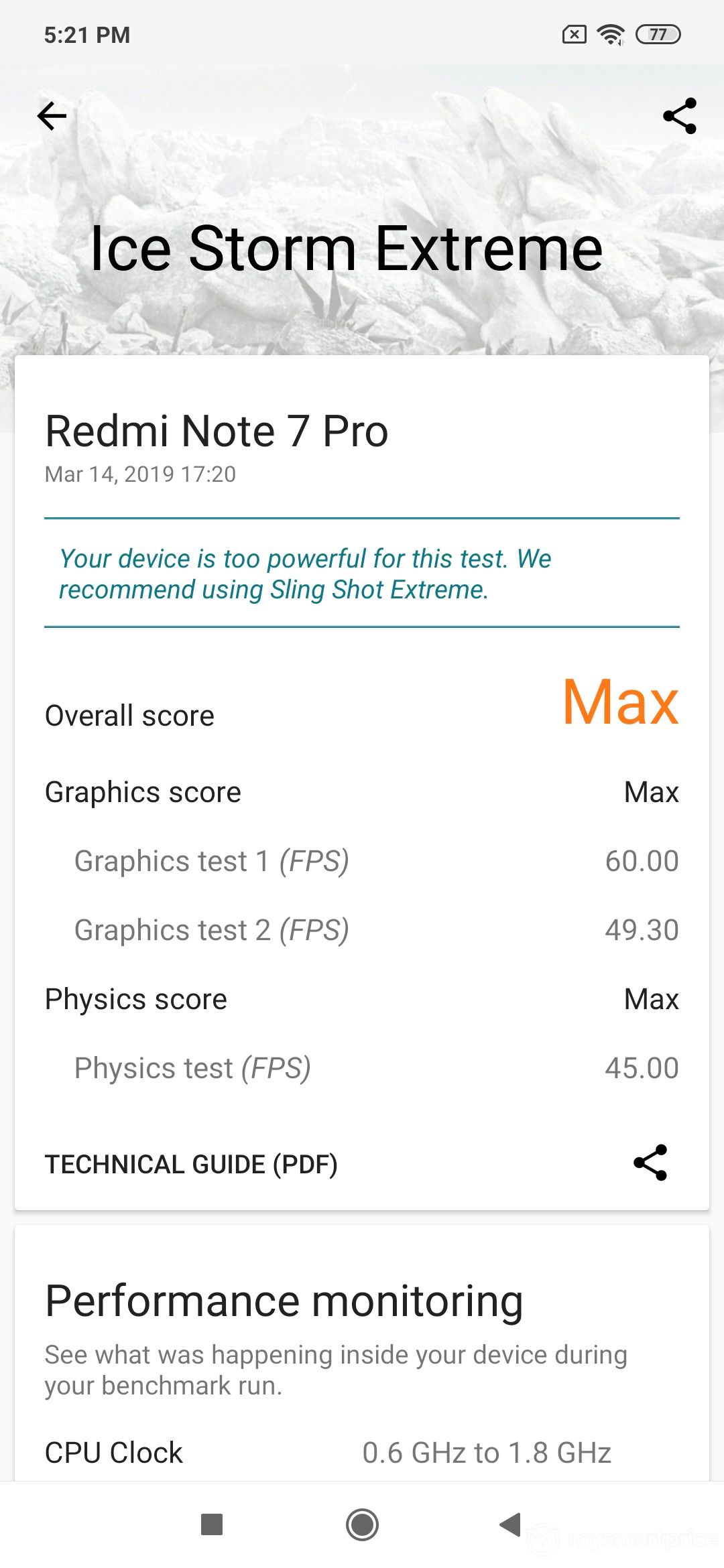 Xiaomi Redmi Note 7 Pro GPU Performance Benchmark (3D Mark, Ice Storm Extreme)