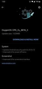 OnePlus 6 Open Beta 5 Adds October Android Security Patch