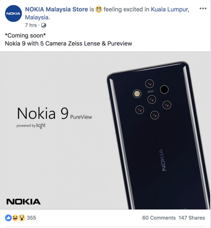 Nokia 9 Pureview Penta-lens Camera Smartphone Tipped To Launch In 